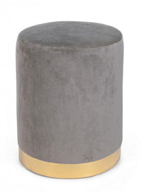 Pouf in Velluto Grigio Moderno da Interno - CLARK Colore: Grigio