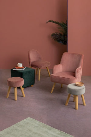 Poltrona Velluto Verde Moderna da Interno - CALEB Colore: Rosa