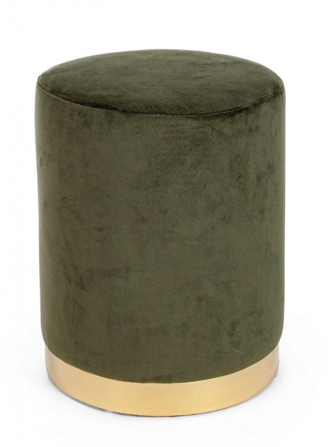 Pouf in Velluto Grigio Moderno da Interno - CLARK Colore: Verde