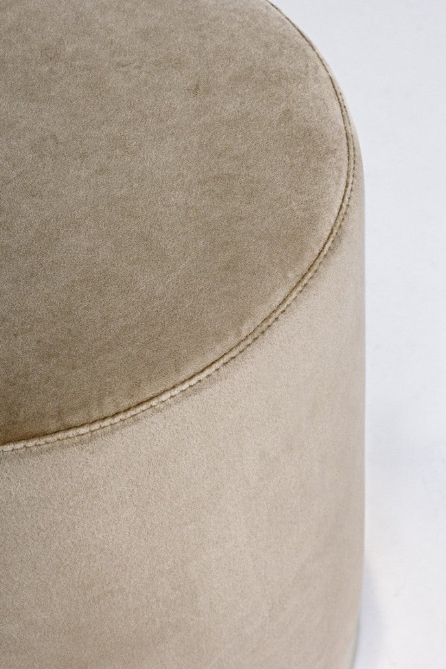 Pouf in Velluto Grigio Moderno da Interno - CLARK Colore: Tortora