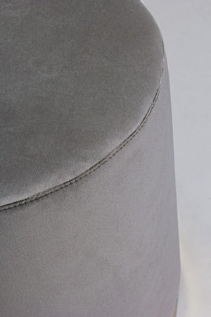 Pouf in Velluto Grigio Moderno da Interno - CLARK Colore: Grigio