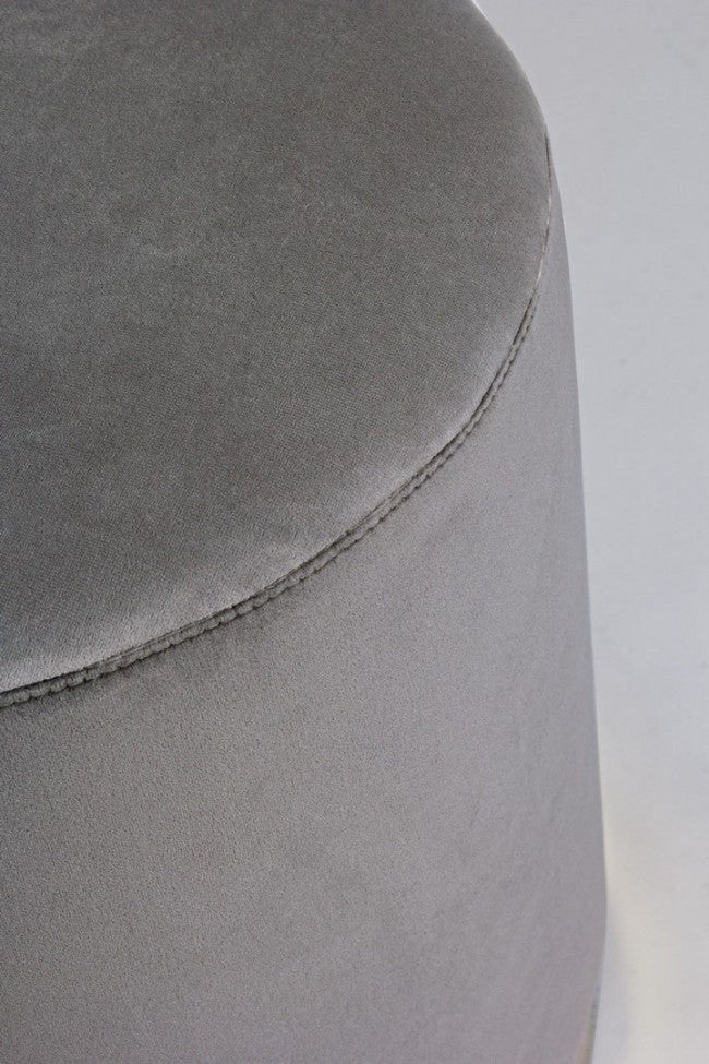 Pouf in Velluto Grigio Moderno da Interno - CLARK Colore: Grigio