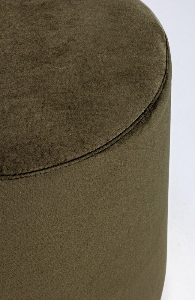 Pouf in Velluto Grigio Moderno da Interno - CLARK Colore: Verde