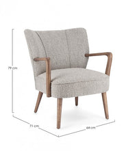 Poltrona Tessuto Grigio Moderna da Interno - ZARA Colore: Grigio