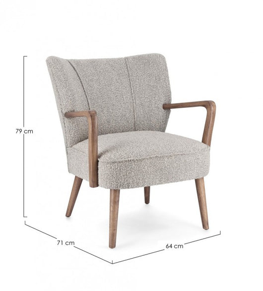 Poltrona Tessuto Grigio Moderna da Interno - ZARA Colore: Grigio