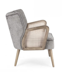 Poltrona Tessuto Rosso Stile Scandinavo da Interno - FLORENCE Colore: Grigio