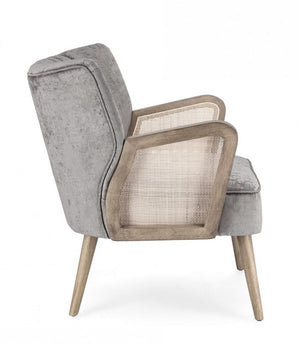 Poltrona Tessuto Rosso Stile Scandinavo da Interno - FLORENCE Colore: Grigio