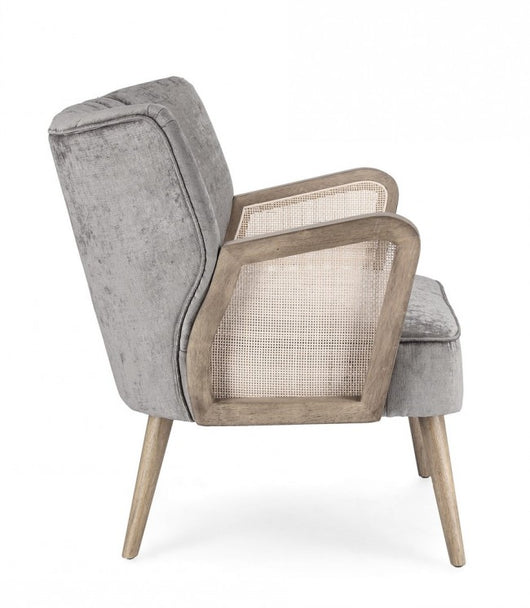 Poltrona Tessuto Rosso Stile Scandinavo da Interno - FLORENCE Colore: Grigio