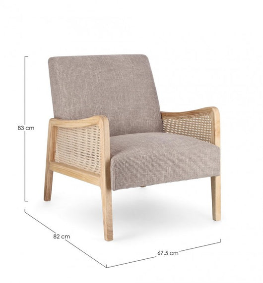 Poltrona Tessuto Grigio Stile Scandinavo da Interno - ZOE Colore: Grigio