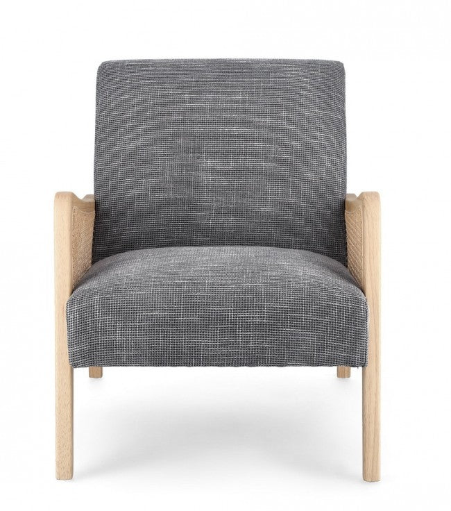 Poltrona Tessuto Grigio Stile Scandinavo da Interno - ZOE Colore: Grigio