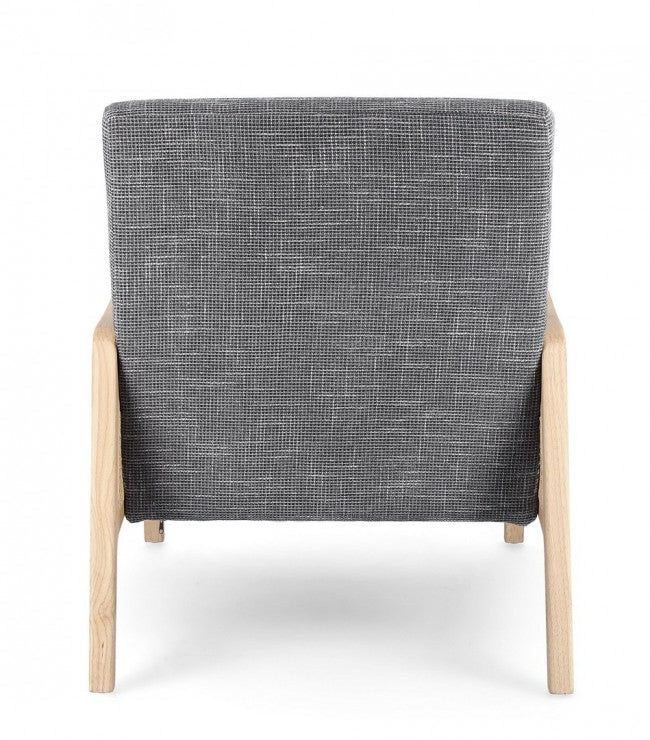 Poltrona Tessuto Grigio Stile Scandinavo da Interno - ZOE Colore: Grigio