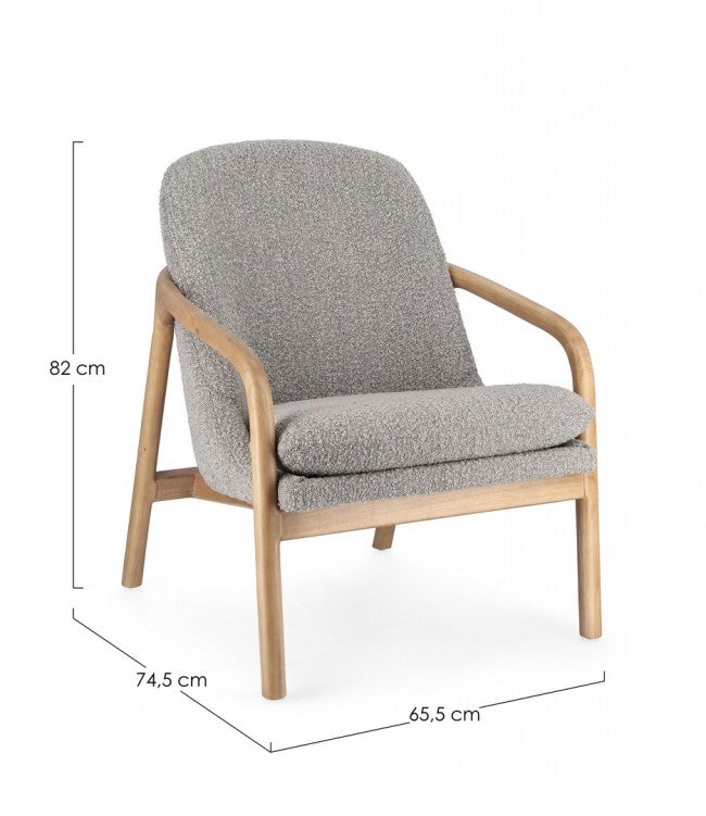 Poltrona Tessuto Grigio Moderno da Interno - SERAPHINA Colore: Grigio