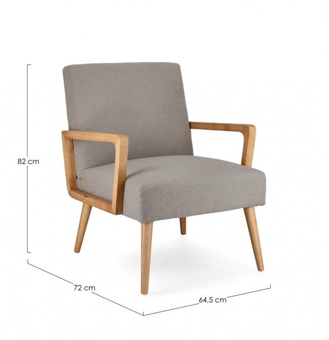 Poltrona Tessuto Grigio Scuro Scandinavo da Interno - RENEE Colore: Grigio scuro