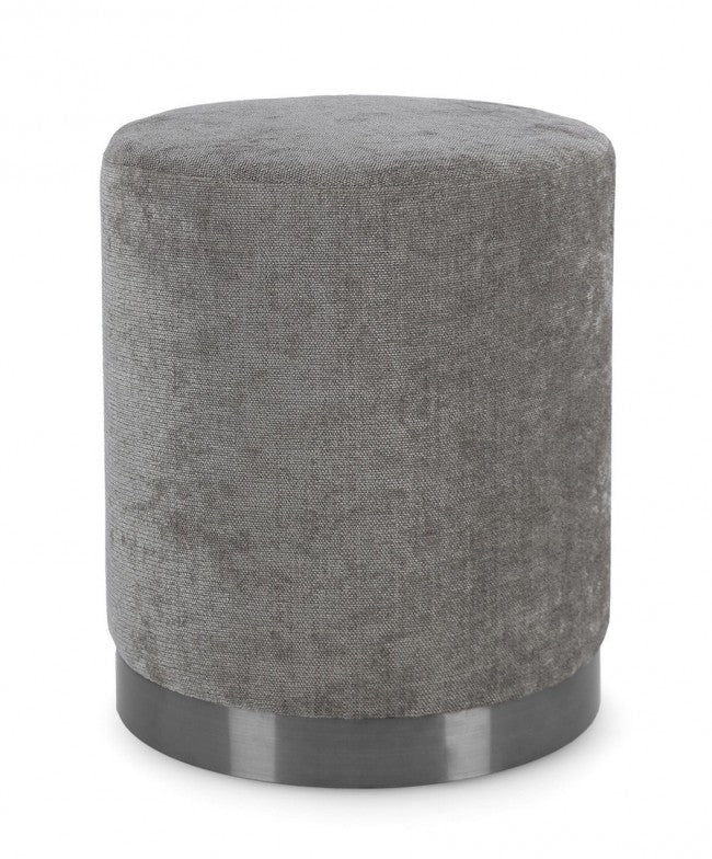 Pouf Tessuto Verde Moderno da Interno - LEE Colore: Grigio
