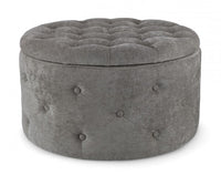 Pouf Contenitore in Tessuto Grigio Moderno da Interno - LEE Colore: Grigio