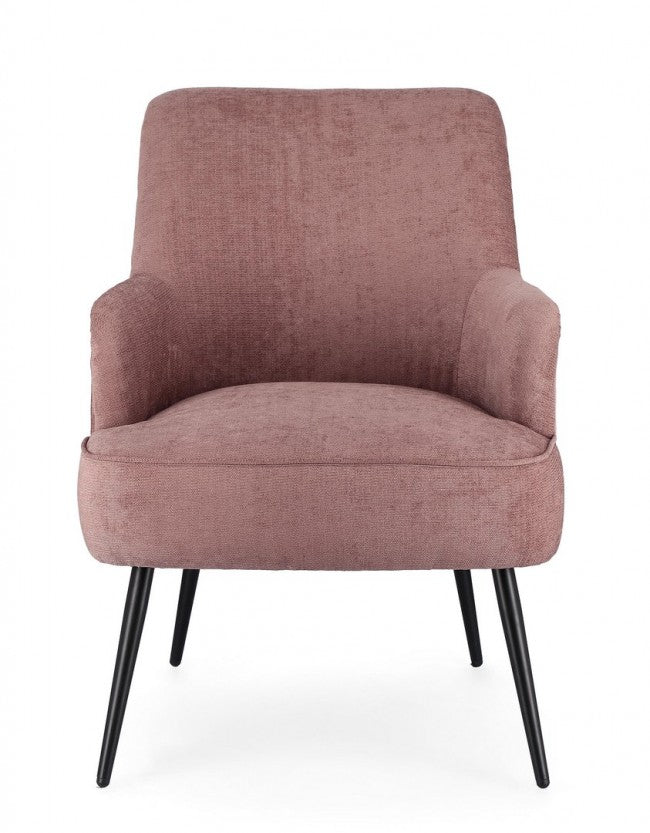 Poltrona Tessuto Marrone Moderno da Interno - CALEB Colore: Rosa