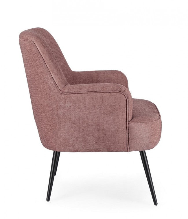 Poltrona Tessuto Marrone Moderno da Interno - CALEB Colore: Rosa