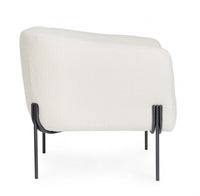 Poltrona Bouclé Grigia Moderna da Interno - SONIA Colore: Bianco