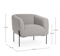 Poltrona Bouclé Grigia Moderna da Interno - SONIA Colore: Grigio