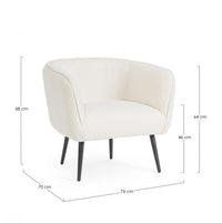 Poltrona in Bouclé Bianco Scandinavo da Interno - AVERY Colore: Bianco