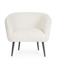 Poltrona in Bouclé Bianco Scandinavo da Interno - AVERY Colore: Bianco