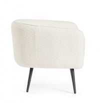 Poltrona in Bouclé Bianco Scandinavo da Interno - AVERY Colore: Bianco