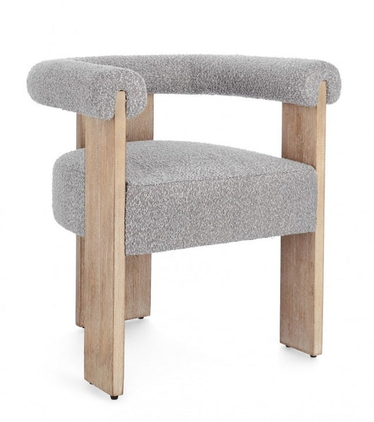Sedia Design in Bouclé Grigio Moderno da Interno - GORDON Colore: Grigio
