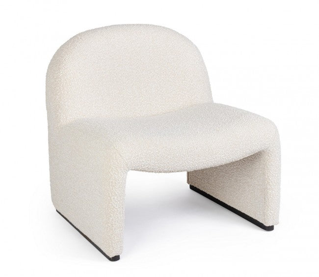 Poltrona Bouclè Grigio Moderna da Interni - RENATA Colore: Marrone