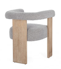 Sedia Design in Bouclé Grigio Moderno da Interno - GORDON Colore: Grigio