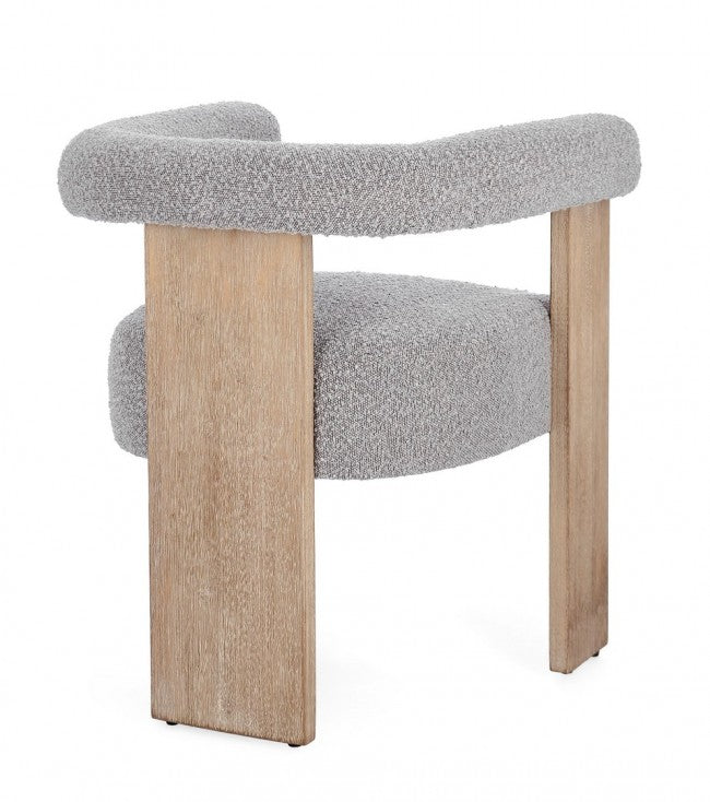 Sedia Design in Bouclé Grigio Moderno da Interno - GORDON Colore: Grigio