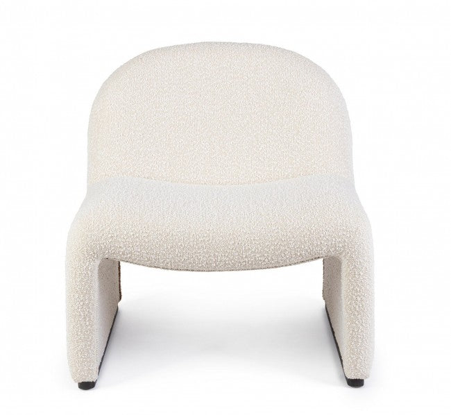 Poltrona Bouclè Grigio Moderna da Interni - RENATA Colore: Marrone