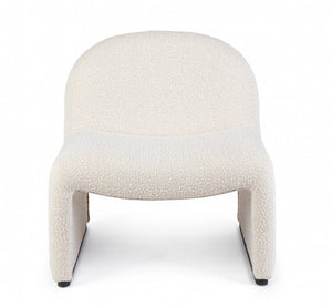 Poltrona Bouclè Grigio Moderna da Interni - RENATA Colore: Marrone