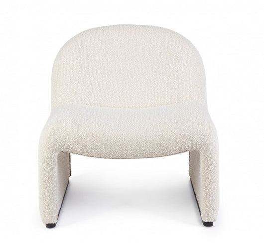 Poltrona Bouclè Grigio Moderna da Interni - RENATA Colore: Marrone