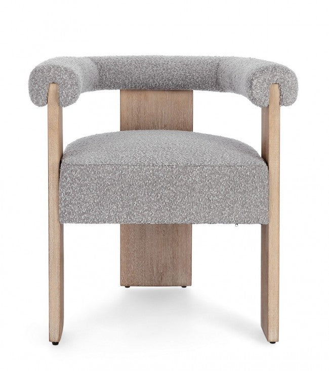 Sedia Design in Bouclé Grigio Moderno da Interno - GORDON Colore: Grigio