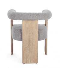 Sedia Design in Bouclé Grigio Moderno da Interno - GORDON Colore: Grigio