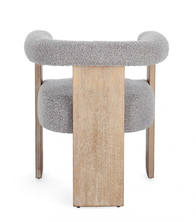 Sedia Design in Bouclé Grigio Moderno da Interno - GORDON Colore: Grigio
