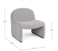 Poltrona Bouclè Grigio Moderna da Interni - RENATA Colore: Grigio