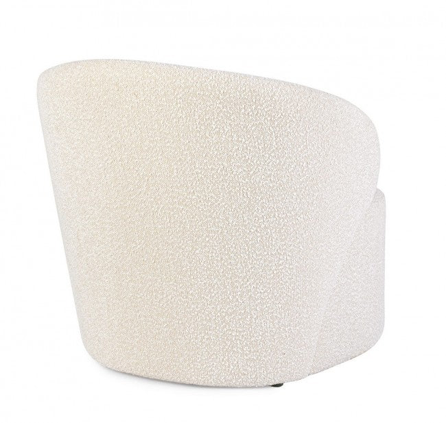 Poltrona Bouclé Bianco Moderno da Interno - RENATA Colore: Marrone