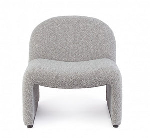 Poltrona Bouclè Grigio Moderna da Interni - RENATA Colore: Grigio