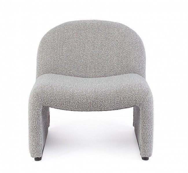 Poltrona Bouclè Grigio Moderna da Interni - RENATA Colore: Grigio