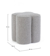 Pouf in Bouclé Grigio Moderno da Interno - WALKER Colore: Grigio