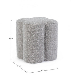 Pouf in Bouclé Grigio Moderno da Interno - WALKER Colore: Grigio