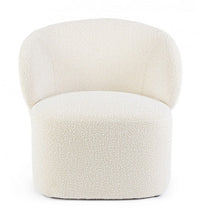 Poltrona Bouclé Bianco Moderno da Interno - RENATA Colore: Marrone