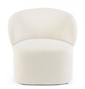 Poltrona Bouclé Bianco Moderno da Interno - RENATA Colore: Marrone