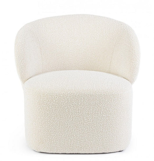 Poltrona Bouclé Bianco Moderno da Interno - RENATA Colore: Marrone