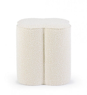 Pouf in Bouclé Grigio Moderno da Interno - WALKER Colore: Marrone