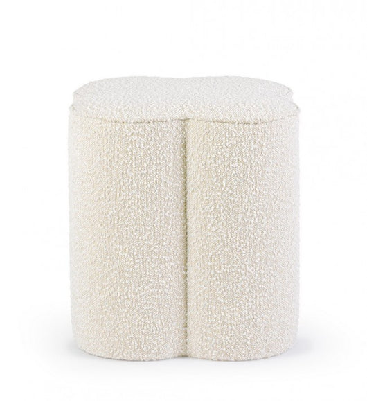 Pouf in Bouclé Grigio Moderno da Interno - WALKER Colore: Marrone