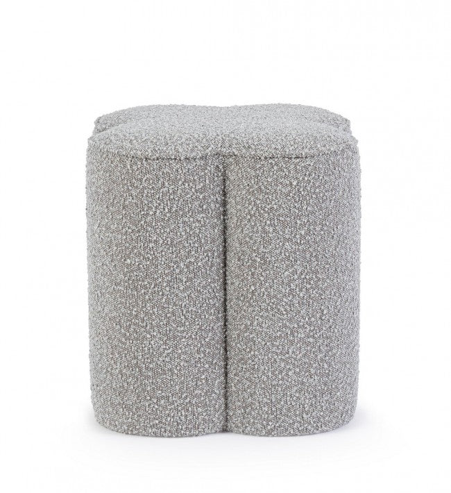 Pouf in Bouclé Grigio Moderno da Interno - WALKER Colore: Grigio