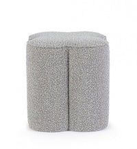 Pouf in Bouclé Grigio Moderno da Interno - WALKER Colore: Grigio