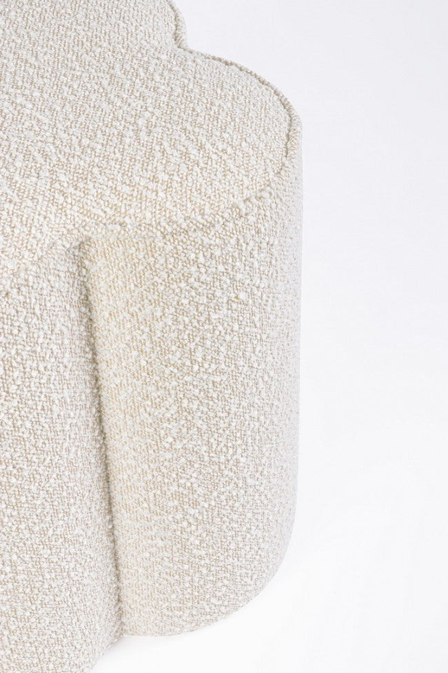 Pouf in Bouclé Grigio Moderno da Interno - WALKER Colore: Marrone